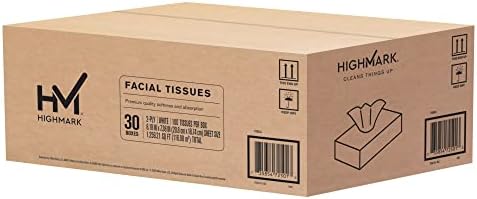 Highmark® 2-Ply Facial Tissue, Flat Box, White, 100 Tissues Per Box, Case Of 30 Boxes