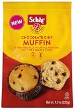 Schär Gluten-Free Chocolate Chip Muffin, 7.9oz (Pack of 4) – Soft, Moist, Non-GMO, Rich Chocolate Chips, Perfect for Breakfast, Snack, or Dessert