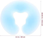 EXCEART U Shaped Massage Pillow Face Down for Spa Massage, Ergonomic Hole Design, Comfortable Head Support, Blue Silicone