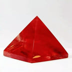 Natural Red Smelting Quartz Crystal Pyramid Gemstone Tower Decor