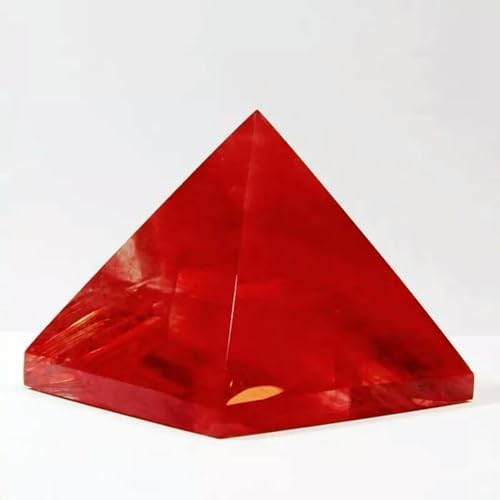 Natural Red Smelting Quartz Crystal Pyramid Gemstone Tower Decor