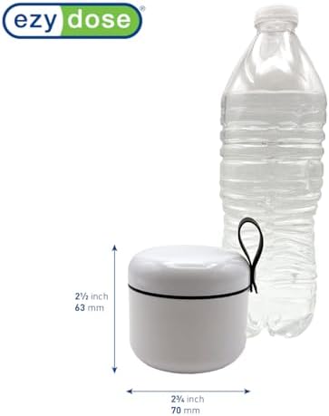 EZY DOSE Mini Vitamin Organizer, Multi Compartments, Portable and Compact Design, Easy Access Sliding Pill Dispenser, Supplement Organizer with Anti-Mix Design, Travel-Sized, White and Black, Medium