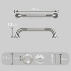 12 Inch Shower Grab Bar, Brushed Nickel Anti-Slip Bathroom Grab Bar with Knurled Grip, Stainless Steel Safety Handrail for Toilet Bathtub, Shower Handle Handicap Bars for Senior,Elderly,Pregnant