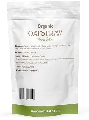 Halo Naturals Organic Oatstraw Cut & Sift, 4 Ounces, USDA Certified | Resealable Pouch| Packaged in The USA (Pack of 1)