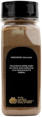 GranAroma Ground Celery Seed, Fresh,Aromatic, Bold, and Flavorful Spice for Cooking & Seasoning (9.12 Ounce)