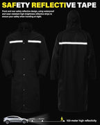 iCreek Raincoat Waterproof Long Rain Jacket Lightweight Rainwear Reflective with Packable Hood for Men Women Adults