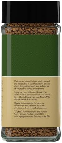 Cafe Altura Freeze Dried Instant Organic Coffee, 3.53 oz Jar (Pack Of 2)