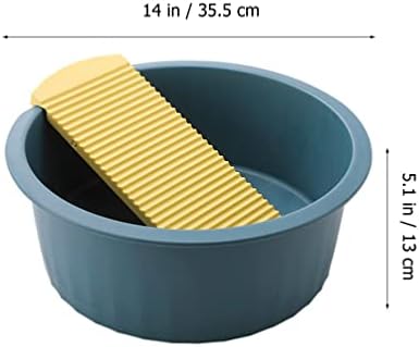 Washboard Basin Set 14 Inch Hand Washing Clothes Basin with Non-Slip Washboard for Household and Baby Laundry Durable Plastic Washbasin for Infant Clothes Cleaning