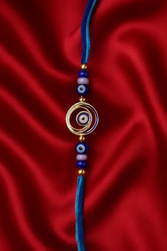 Evil Eye Rakhi for Brother | Handcrafted Traditional Indian Bracelet | Raksha Bandhan Gift for Men