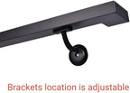 6 Ft Aluminum Handrail Stair Rail Metal Railing Grab Bar Kit Staircase Handrails Matte Black