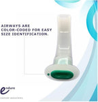 Endure Oropharyngeal Airway Kit, 9 Pieces, Sizes 40mm - 120mm, Color-Coded by Size, with 2 Pack of Sterile Non-Woven Sponges