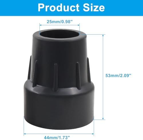 Bonsicoky Thickened Rubber Cane Tips 1 Inch