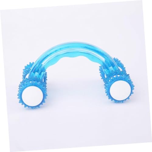FRCOLOR Plastic Roller Massager Neck Shoulder Spa for Women Massage Ball for Relaxation Pain Relief Double Roller Handle Random Color