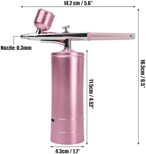 Oxygen Facial Machine – Handheld High Pressure Mist Spray Steamer for Skin Rejuvenation, Deep Cleaning, and Moisturizing – Portable, Rechargeable Airbrush for Home and Beauty Salon Use (Pink)
