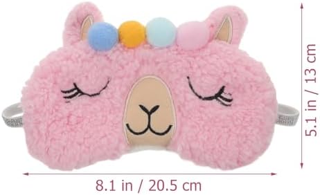 FRCOLOR Supple Alpaca-Shaped Sleep Mask Blindfold 2pcs Soft Travel Eye Cover Light Blocking for Night Sleeping and Nap Use Random Color