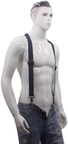 Men’s Suspenders Swivel Hooks X Back Susspenders with 4 Heavy Duty Braces Belt Snaps Loops
