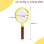 Rongon Handheld Magnifying Glass, 7X Reading Magnifier with Cleaning Cloth, 80MM Lens Antique Magnifying Loupe for Seniors Hand Lens for ‌Book Reading‌ Insect and Hobby Observation