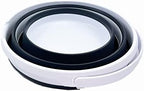 SAMMART 10L (2.6 Gallon) Collapsible Plastic Bucket - Foldable Round Tub - Portable Fishing Water Pail - Space Saving Outdoor Waterpot, Size 33cm Dia (White/Charcoal Black)