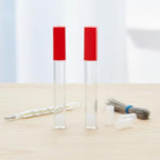 2 Pack Transparent Thermometer Storage Case - Plastic Tube Holder for Thermometers & Needles, Ideal for Home, Hospital, Clinic - Durable Thermometer Container & Needle Box