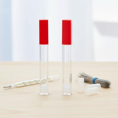 2 Pack Transparent Thermometer Storage Case - Plastic Tube Holder for Thermometers & Needles, Ideal for Home, Hospital, Clinic - Durable Thermometer Container & Needle Box