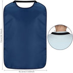 Double Layer Stretchable Adult Bibs with Crumb Catcher Waterproof Washable Clothing Protector Adult Bibs for Eating