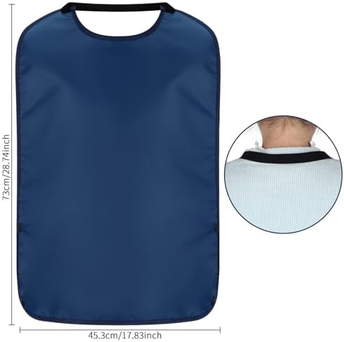 Twistover Double Layer Stretchable Adult Bibs with Crumb Catcher Waterproof Washable Clothing Protector Adult Bibs for Eating