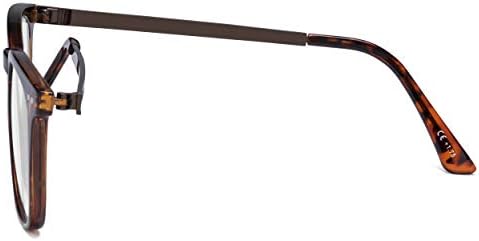 Eyekepper Readers Retro Square Plastic Frame Metal Arms Reading Glasses Tortoise +2.5