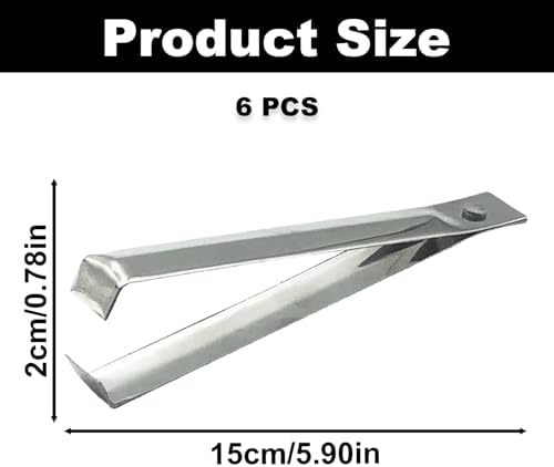 6PCS Garlic Peelers, Stainless Steel Garlic Skin Remover Clips, Pig Hair Remover Fish Bone Tweezers, Kitchen Tools for Cooking