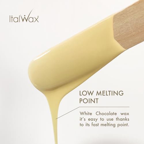 Italwax Classic Line White Chocolate Hard Wax Beads 1.1 lb (500 kg) – Long Setting Stripless Wax with Delicate Vanilla Fragrance for Large Areas & Easy Application – Made in Italy