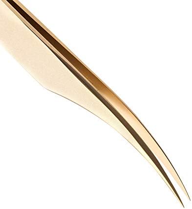 Ms.Queen Eyelash Extension Tweezers-Precision Tweezers for 2D-6D Volume&Individual False Lashes Extensions-Golden-Dolphin Tweezers