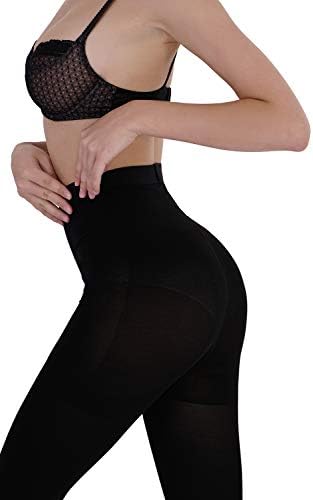 AMZAM® Medical Compression Pantyhose for Women Men, 20-30 mmHg Graduated Compression Tights, Opaque Toeless Compression Stockings Waist High Support Tights for Edema, Varicose Veins, DVT,Black XXL