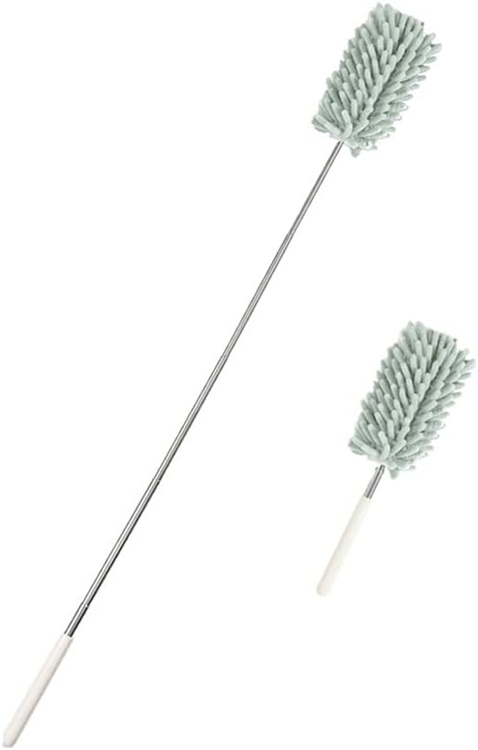CANDeal 1PCS Microfiber Duster for Cleaning, Washable Extendable Cobweb Dusters with Telescoping Extension Pole, Bendable Head for Car, Window, Furniture, Office