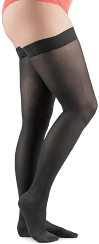 Actifi Opaque Microfiber 15-20 mmHg Compression Stockings, Thigh High, Closed Toe, Moderate Support