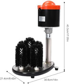 Heavy-Duty Commercial Glass Washer, 5-Brush 240RPM Electric Wine Glass Cleaning Machine for Bars, Restaurants, Cafes - Professional Cup Washer for Beer Mugs, Red Wine Glasses, Champagne Flutes