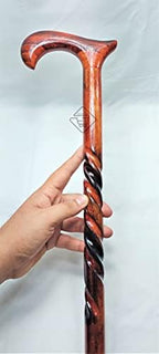 Walking Stick Orange (Most Precious Wood ,Mishto Wood) Handcrafted Cane Stylish Fire Shade Theme Walking Stick for Dad on Christmas Sailor Gift Orange Black 36inch
