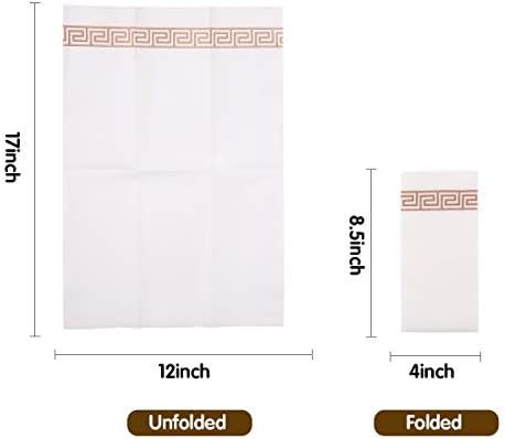 Vplus 200 PACK Guest Towels Disposable Bathroom, Decorative Bathroom Napkins, Soft and Absorbent Disposable Dinner Napkins Cloth Like for Kitchen, Parties, Weddings, Christmas Party(Rose Gold)