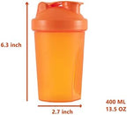 ANNAKIKI Shaker Bottle Protein Shakes and 13.5-OZ/400ml Shaker-Bottle with Whisk Balls,BPA-FREEE plastic (Orange+Green(2PCS))