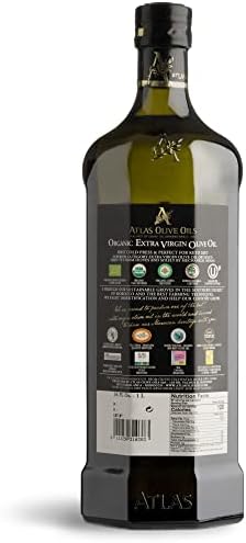 Atlas 1 LT Cold Press Extra Virgin Olive Oil with Polyphenol Rich from Morocco | Newly Harvested Unprocessed from One Single Family Farm | Moroccan Organic EVOO Trusted by Award-Winning Chefs