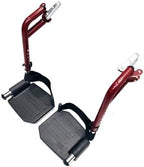 Wheelchair footrest Red Replacement,Economy Footrest for Wheelchairs and Transport Chair, Composite Footplates and Heel Loops,Universal Swing-Away Footrests, T93HEP, PH-SF(1 Pr, Red)