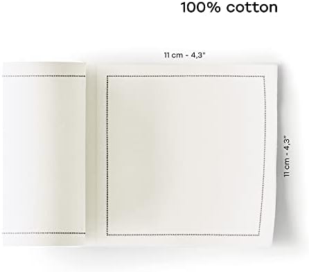 My Drap Basics Cotton Cocktail Napkin, 50 Per Roll, Cream, 4.3 x 4.3 Inch