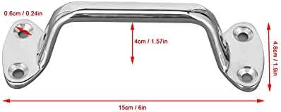 6" Grab Bar, Marine Grade 316 Stainless Steel Bath Shower Bars Heavy Duty Bathroom Hand Rail Safety Handle Pull for Elderly Seniors Assist, for Home Boat Yacht Rvs Garage Barn Gate Door Handles