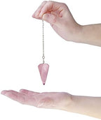Polar Jade Pendulum Made of Natural Gemstone Crystals for Dowsing Divination Chakra Reiki. Pointed with Chain and Jewelry Pouch