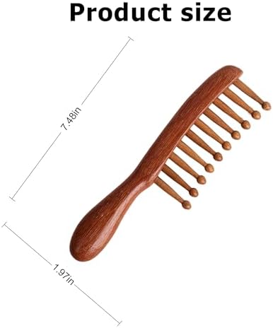 [Wooden Hair Comb] Wooden Wide-Tooth Hair Comb for Long Hair | Scalp Massaging & Detangling, Healthy Hair Care with Smooth Polished Finish, Minimalist Design for Comfortable Grip
