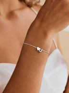 ChicSilver Sterling Silver Initial Bracelet Letters Personalized Heart Bracelet Hypoallergenic Dainty Bracelets for Women