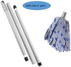 Addis Cloth Mop with 3-Piece Handle, Blue/White/Metallic Grey