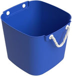 Life Story 4 Pack Flexi Tub, Versatile 42 Quart Storage Tote, Flexible Plastic Home Organizer Lightweight Basket with Carrying Handles, Blue
