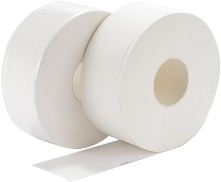 Plees 3-Ply Jumbo Commercial Toilet Paper Roll Bathroom Tissue, 8 in Diameter, 4 Rolls/Case, White