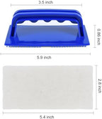 YoleShy Shower Scrubber Non-Scratch Bathtub Scrubber Heavy Duty Scrub Pad with Handle for Bathroom Tile Bathtubs Shower Tile Sink Pool Tile Spas (Blue)