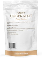 Halo Naturals Organic Ginger Root Cut & Sifted, 1 Pound (Zingiber officinale) USDA Certified | Resealable Pouch| Packaged in The USA
