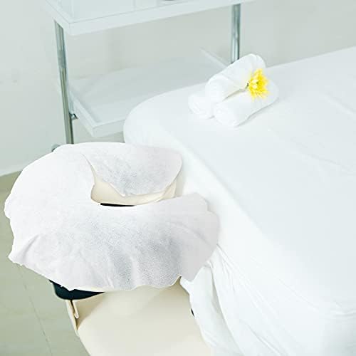 100 Pieces Disposable Face Cradle Covers Massage Headrest Covers for Massage Tables and Massage Chairs Beauty Spa Salon Bed, 12 x 15.5 Inches